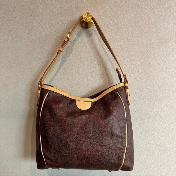 Etro Handbags - ETRO | Paisley Jacquard leather trimmed shoulder bag
